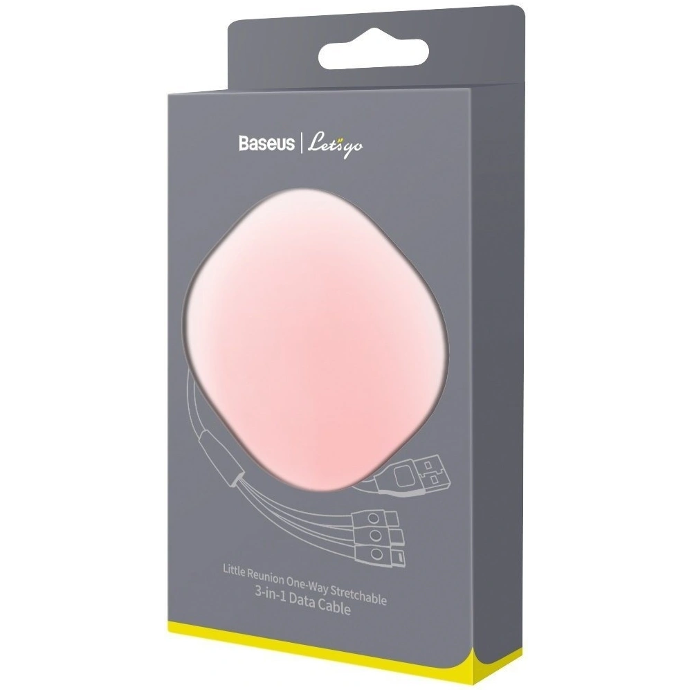 Hurtownia GSM - Skládací USB kabel 3w1 Baseus Let's go Little Reunion, Lightning / USB-C / micro USB, 3A, 0,85m (bílá-růžová) - BSU1587WHTPNK - {ean13} - Hurt