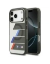 Etui BMW M IML Metal Buttons Tricolor Lines MagSafe do Apple iPhone 17 Pro antracyt