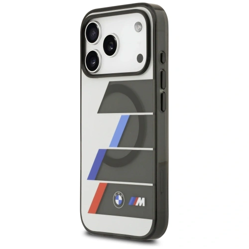 Etui BMW M IML Metal Buttons Tricolor Lines MagSafe do Apple iPhone 17 Pro antracyt