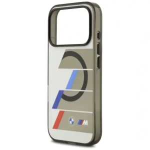 Etui BMW M IML Metal Buttons Tricolor Lines MagSafe do Apple iPhone 17 Pro antracyt