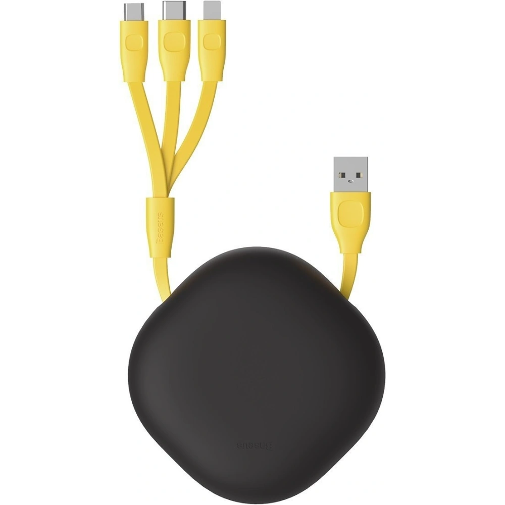 Hurtownia GSM - Skládací USB kabel 3w1 Baseus Let\'s go Little Reunion, Lightning / USB-C / micro USB, 3A, 0,85m (žluto-šedý) - BSU1588YELGRY - {ean13} - Hurt