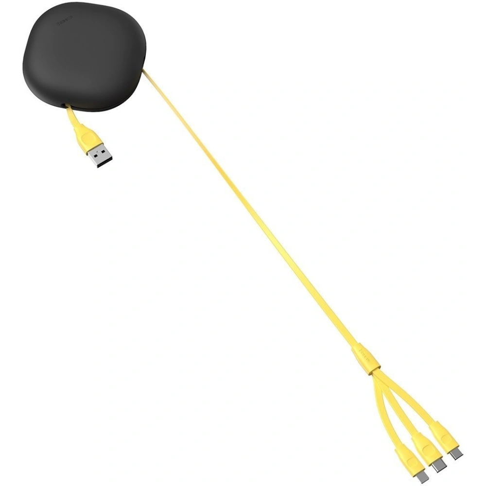 Hurtownia GSM - Skládací USB kabel 3w1 Baseus Let\'s go Little Reunion, Lightning / USB-C / micro USB, 3A, 0,85m (žluto-šedý) - BSU1588YELGRY - {ean13} - Hurt