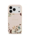 Etui Guess Grained Flowers Classic Logo MagSafe do Apple iPhone 17 Pro różowy