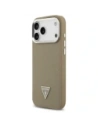 Etui Guess Grained Triangle Logo MagSafe do Apple iPhone 17 Pro Max brązowy