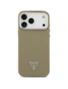 Etui Guess Grained Triangle Logo MagSafe do Apple iPhone 17 Pro Max brązowy
