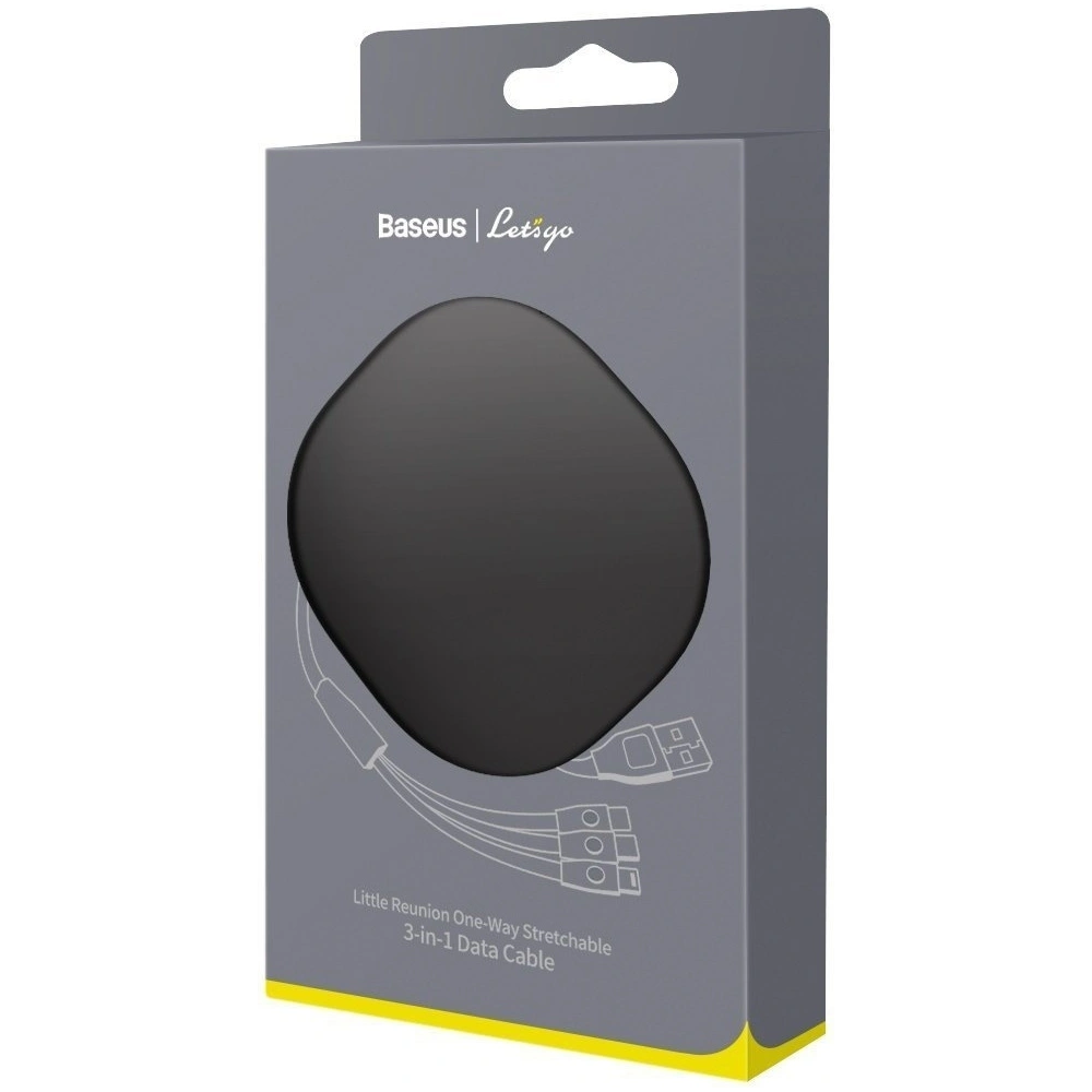 Hurtownia GSM - Skládací USB kabel 3w1 Baseus Let\'s go Little Reunion, Lightning / USB-C / micro USB, 3A, 0,85m (žluto-šedý) - BSU1588YELGRY - {ean13} - Hurt