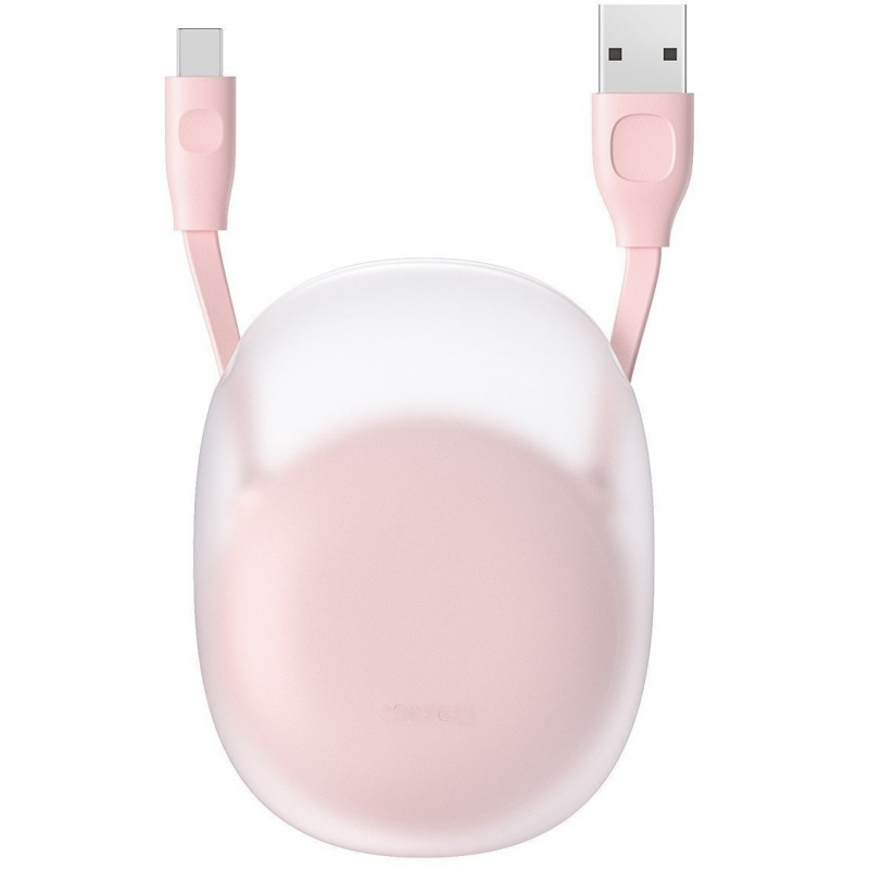 Baseus Distributor - 6953156223080 - BSU1589WHTPNK - Baseus Let's go Little Reunion One-Way Stretchable Data Cable USB For USB-C, 2A, 1m (white+pink) - B2B homescreen