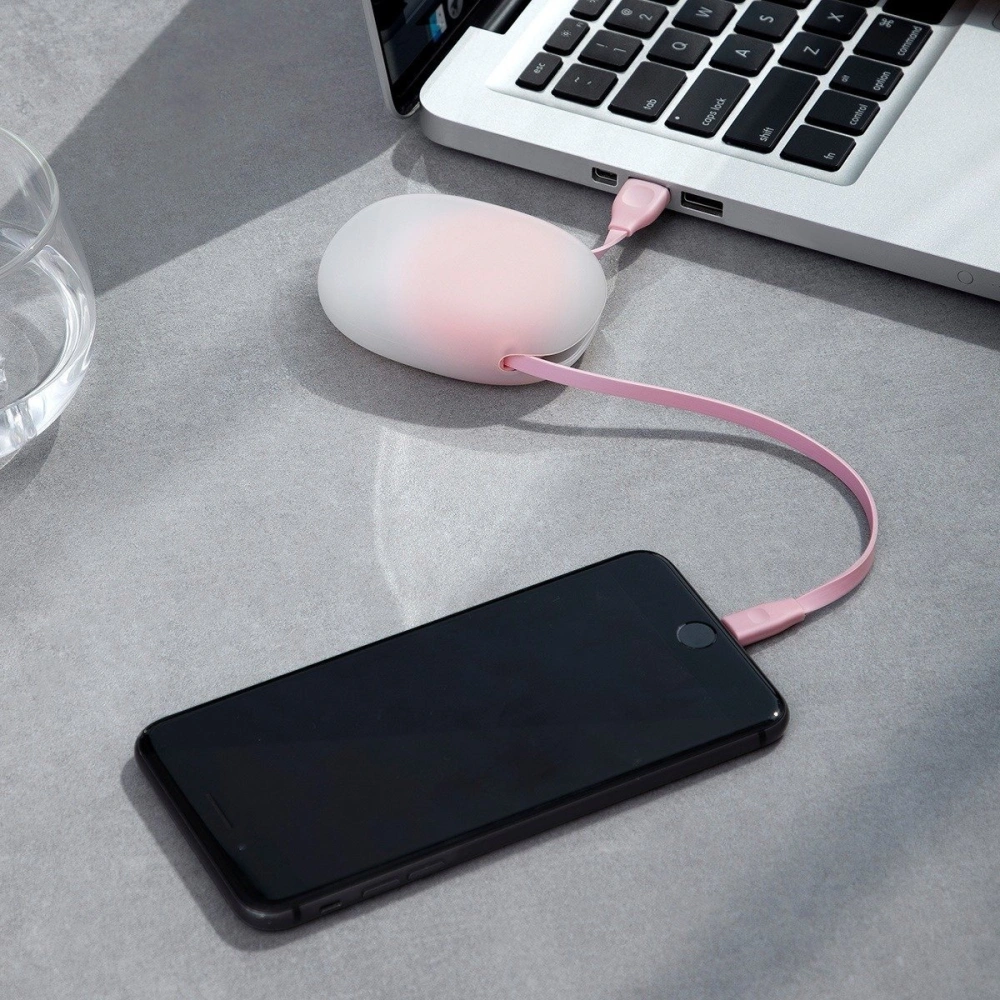 Wholesale Baseus Let's go Little Reunion One-Way Stretchable Data Cable USB For USB-C, 2A, 1m (white+pink) - BSU1589WHTPNK - {ean13} - Hurt