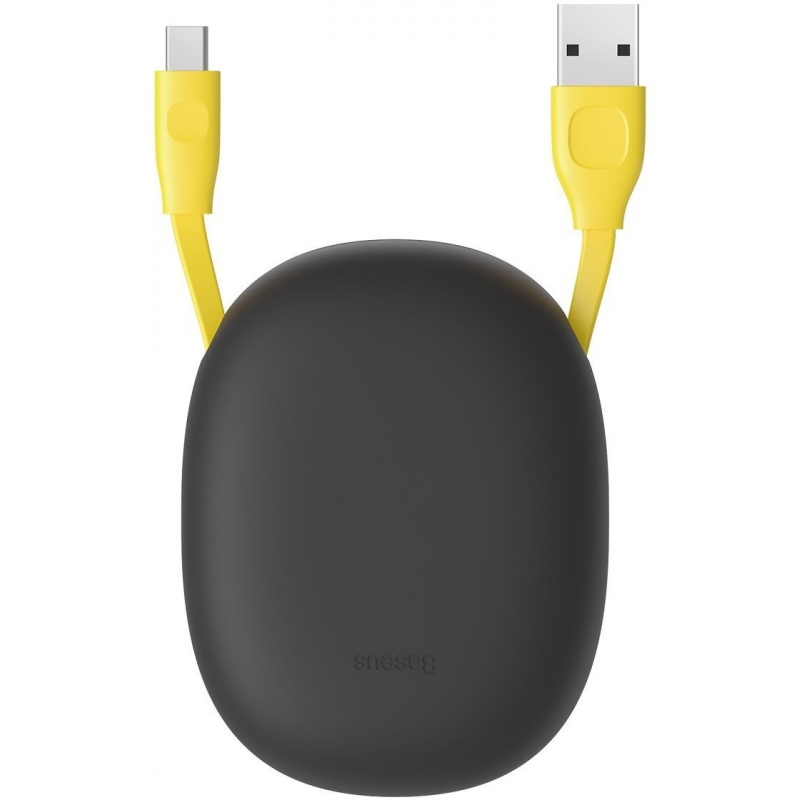 Baseus Distributor - 6953156223097 - BSU1590YELGRY - Baseus Let's go Little Reunion One-Way Stretchable Data Cable USB For USB-C, 2A 1m (yellow+gray) - B2B homescreen