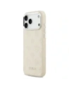 Etui Guess Peony Hot Stamp Script MagSafe do Apple iPhone 17 Pro Max beżowy