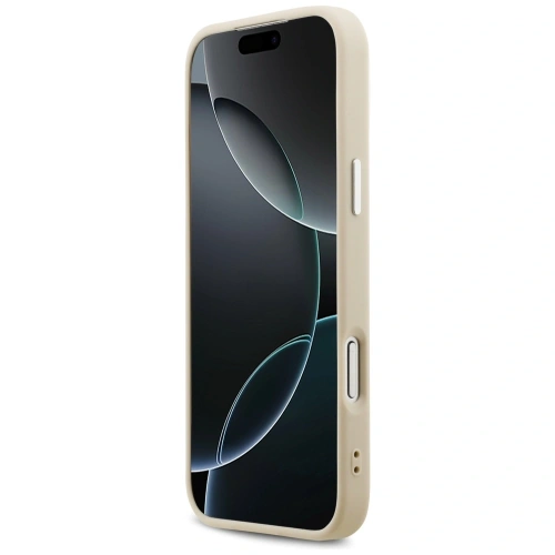 Etui Guess Peony Hot Stamp Script MagSafe do Apple iPhone 17 Pro Max beżowy