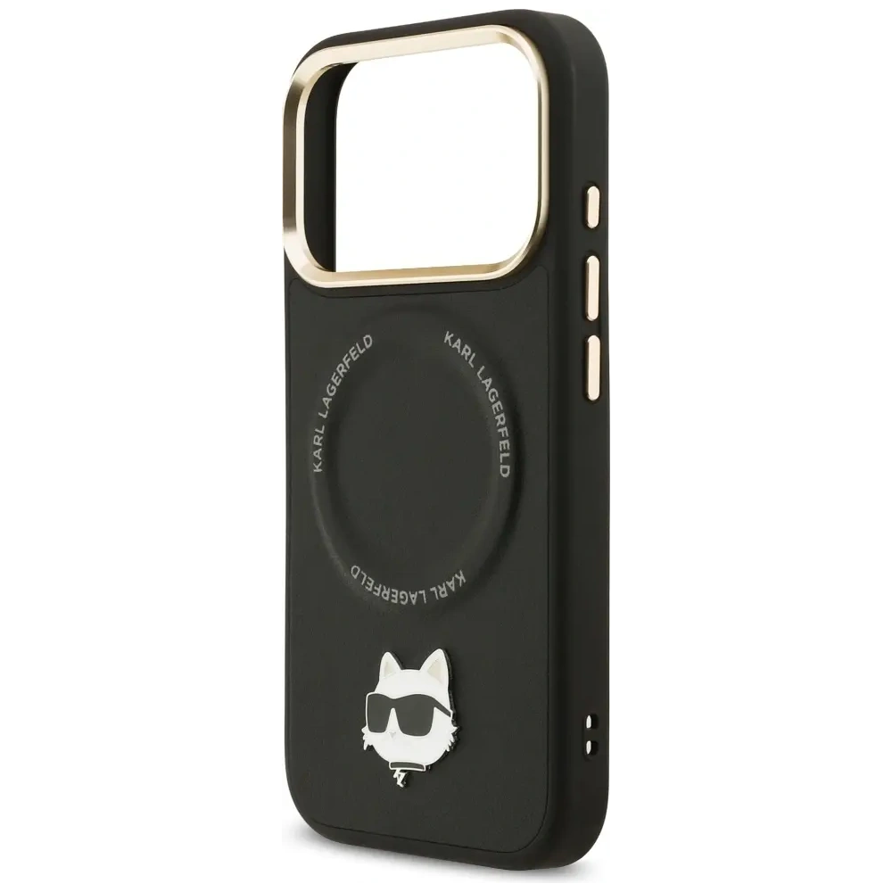 Etui Karl Lagerfeld Big Strap Choupette Metal Logo MagSafe do Apple iPhone 17 Pro czarny