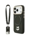 Etui Karl Lagerfeld Big Strap Choupette Metal Logo MagSafe do Apple iPhone 17 Pro Max czarny