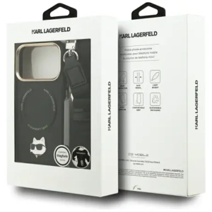 Etui Karl Lagerfeld Big Strap Choupette Metal Logo MagSafe do Apple iPhone 17 Pro Max czarny