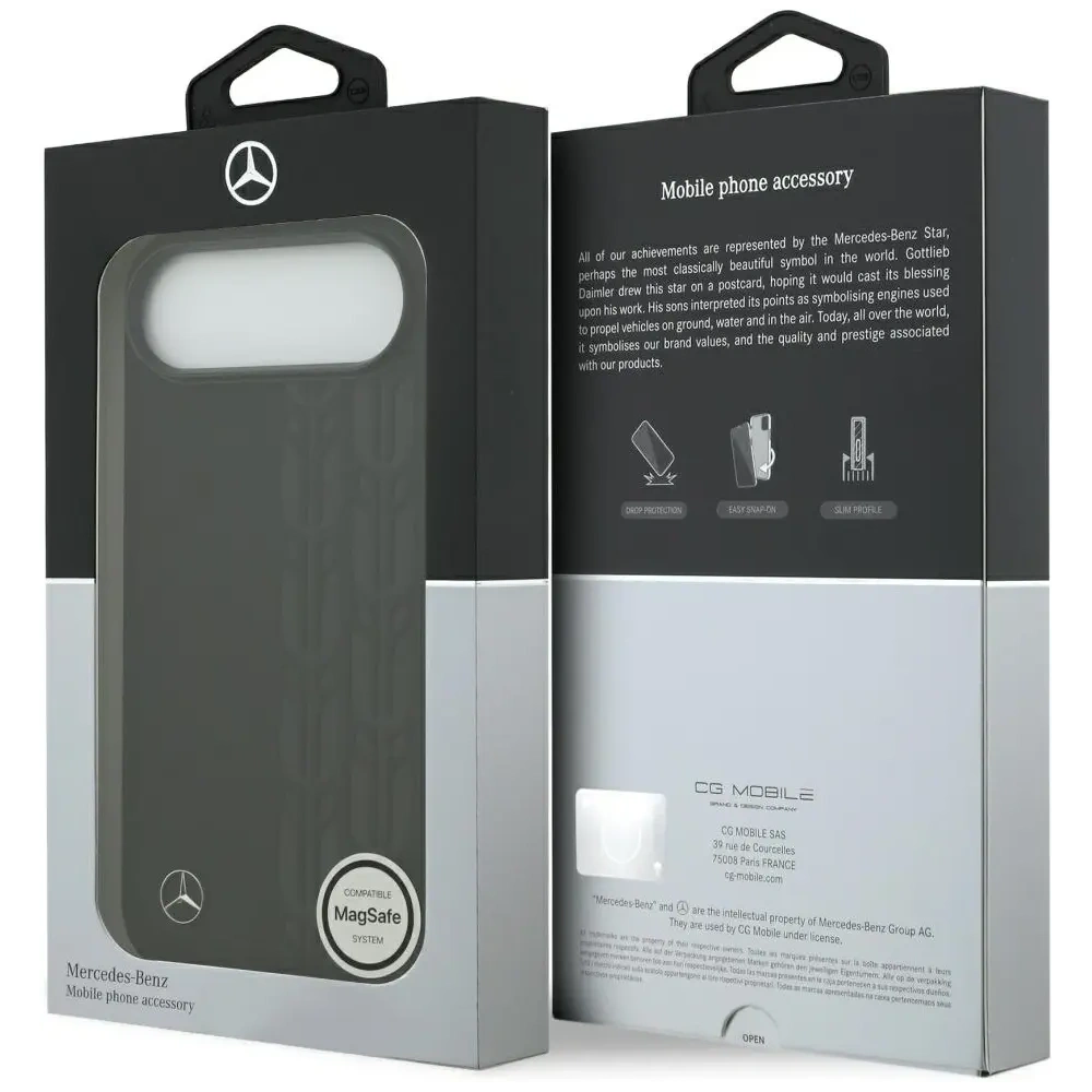 Etui Mercedes Leather Laurel Leaves MagSafe do Apple iPhone Air czarny