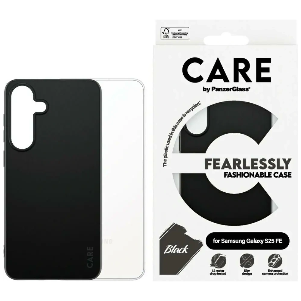 Etui CARE by PanzerGlass Fashion do Samsung Galaxy S25 FE czarny