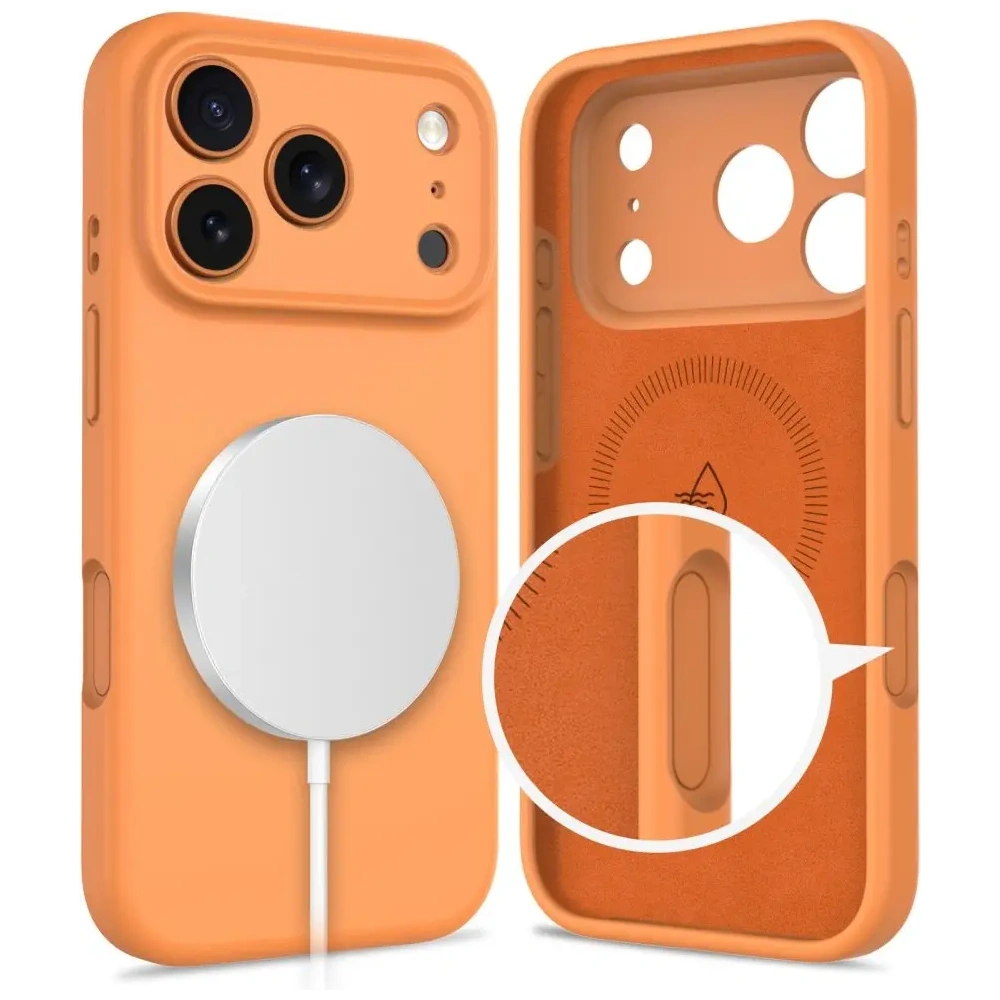 Etui Tech-Protect Silicone MagSafe do Apple iPhone 17 Pro Cosmic Orange