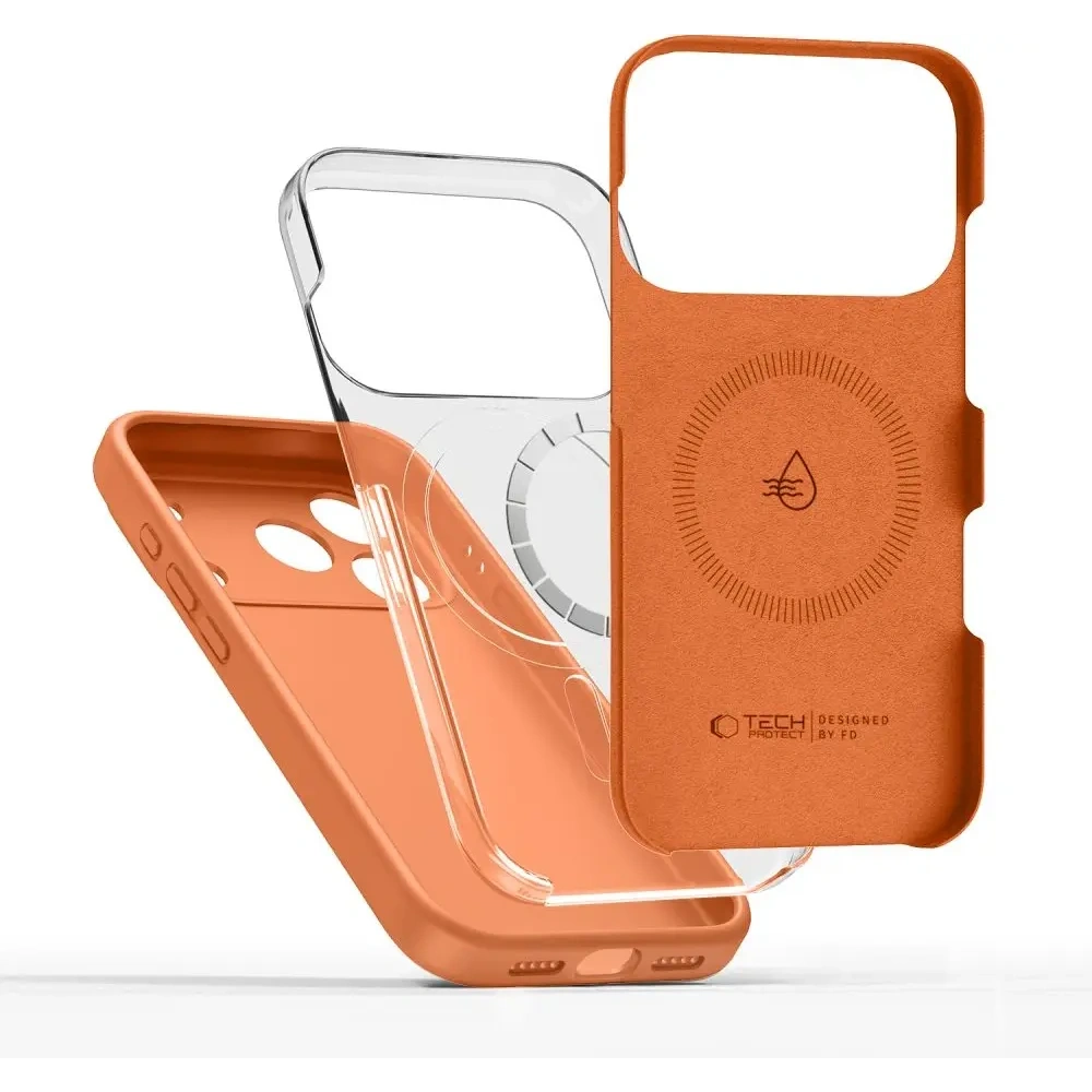Etui Tech-Protect Silicone MagSafe do Apple iPhone 17 Pro Cosmic Orange
