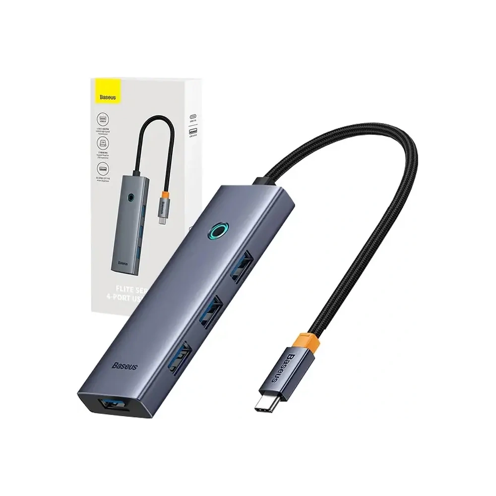 Hub 4w1 Baseus UltraJoy USB-C / 4xUSB-A 3.0 (szary)