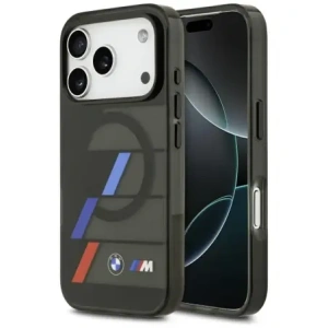 Etui BMW M IML Metal Buttons Tricolor Lines MagSafe do Apple iPhone 17 Pro czarny