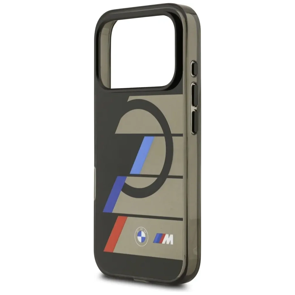 Etui BMW M IML Metal Buttons Tricolor Lines MagSafe do Apple iPhone 17 Pro czarny