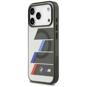Etui BMW M IML Metal Buttons Tricolor Lines MagSafe do Apple iPhone 17 Pro Max antracyt
