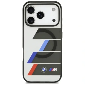Etui BMW M IML Metal Buttons Tricolor Lines MagSafe do Apple iPhone 17 Pro Max antracyt