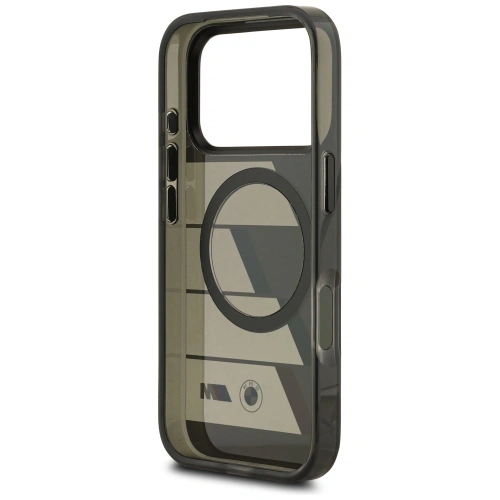 Etui BMW M IML Metal Buttons Tricolor Lines MagSafe do Apple iPhone 17 Pro Max antracyt