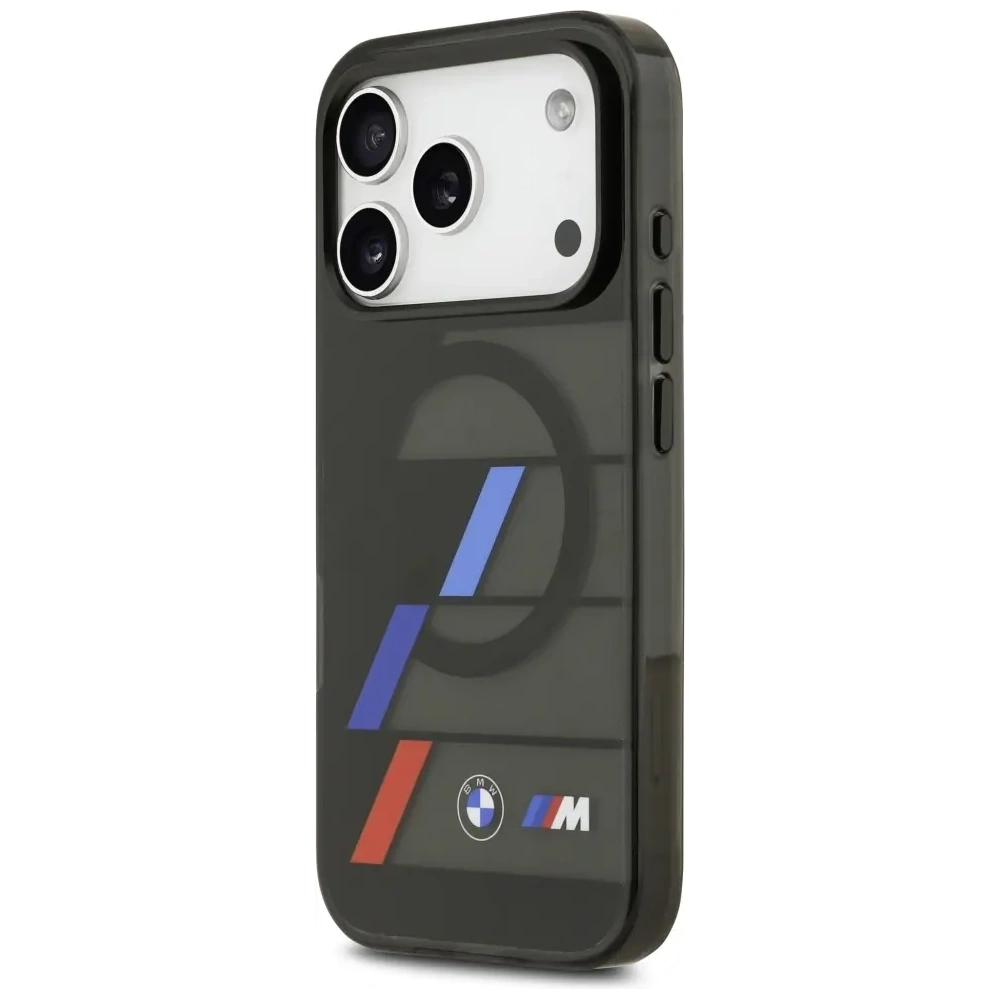 Etui BMW M IML Metal Buttons Tricolor Lines MagSafe do Apple iPhone 17 Pro Max czarny