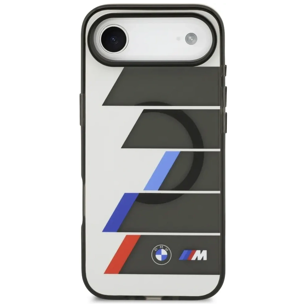 Etui BMW M IML Metal Buttons Tricolor Lines MagSafe do Apple iPhone Air antracyt