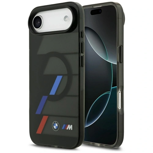 Etui BMW M IML Metal Buttons Tricolor Lines MagSafe do Apple iPhone Air czarny