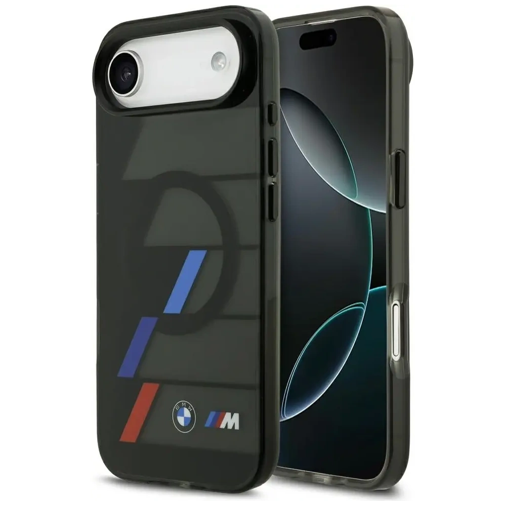 Etui BMW M IML Metal Buttons Tricolor Lines MagSafe do Apple iPhone Air czarny
