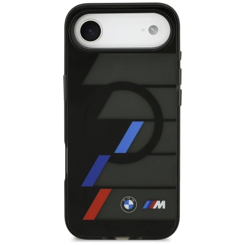 Etui BMW M IML Metal Buttons Tricolor Lines MagSafe do Apple iPhone Air czarny