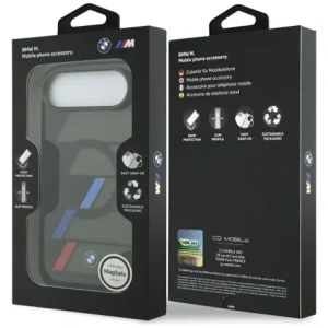 Etui BMW M IML Metal Buttons Tricolor Lines MagSafe do Apple iPhone Air czarny