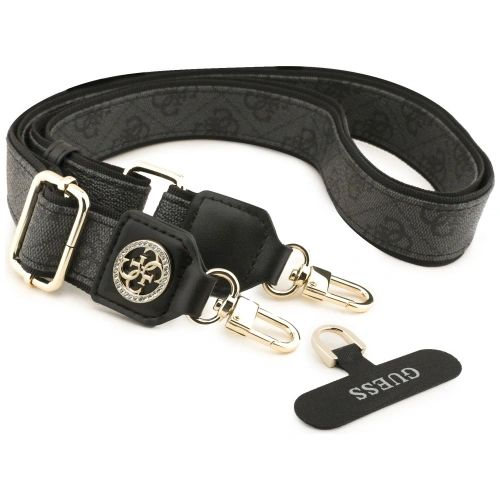 Uniwersalna smycz Guess Universal CBDY 4G Tether Patch Strass Metal Logo czarny