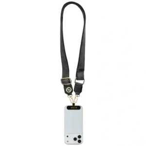 Uniwersalna smycz Guess Universal CBDY 4G Tether Patch Strass Metal Logo czarny