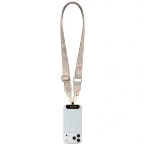 Uniwersalna smycz Guess Universal CBDY 4G Tether Patch Strass Metal Logo różowy
