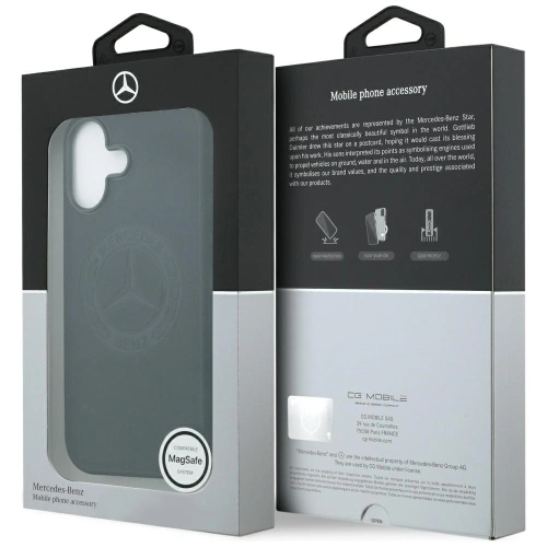 Etui Mercedes Leather Vintage Logo MagSafe do Apple iPhone 17 czarny