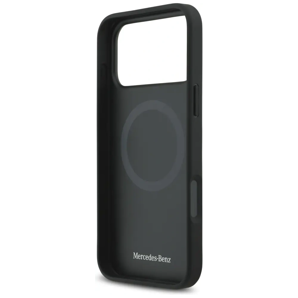 Etui Mercedes Leather Vintage Logo MagSafe do Apple iPhone 17 Pro Max czarny