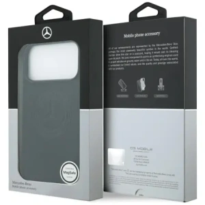 Etui Mercedes Leather Vintage Logo MagSafe do Apple iPhone 17 Pro Max czarny