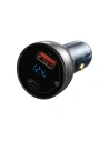 Hurtownia GSM - Autonabíječka Baseus Particular Digital Display s displejem, USB + USB-C, QC3.0+PD, 5A, 65W (stříbrná) - BSU1596SLV - {ean13} - Hurt