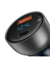 Hurtownia GSM - Autonabíječka Baseus Particular Digital Display s displejem, USB + USB-C, QC3.0+PD, 5A, 65W (stříbrná) - BSU1596SLV - {ean13} - Hurt