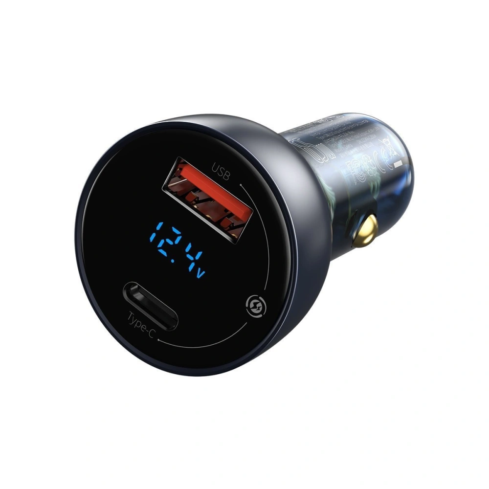 Hurtownia GSM - Autonabíječka Baseus Particular Digital Display s displejem, USB + USB-C, QC3.0+PD, 5A, 65W (šedá) - BSU1597GRY - {ean13} - Hurt