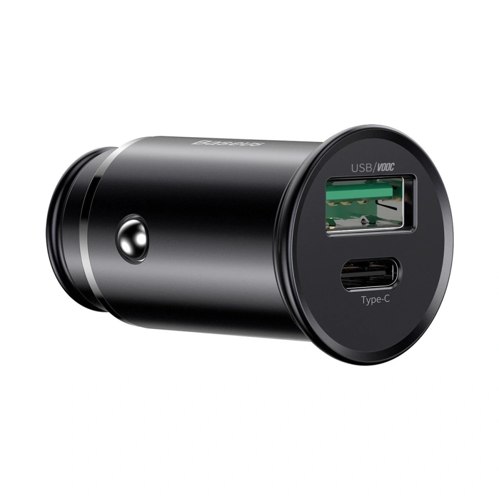 Hurtownia GSM - Auto nabíječka Baseus Circular Metal, QC 4.0 + PD 3.0, VOOC, SCP, AFC, MTK PE, 30W (černá) - BSU1598BLK - {ean13} - Hurt