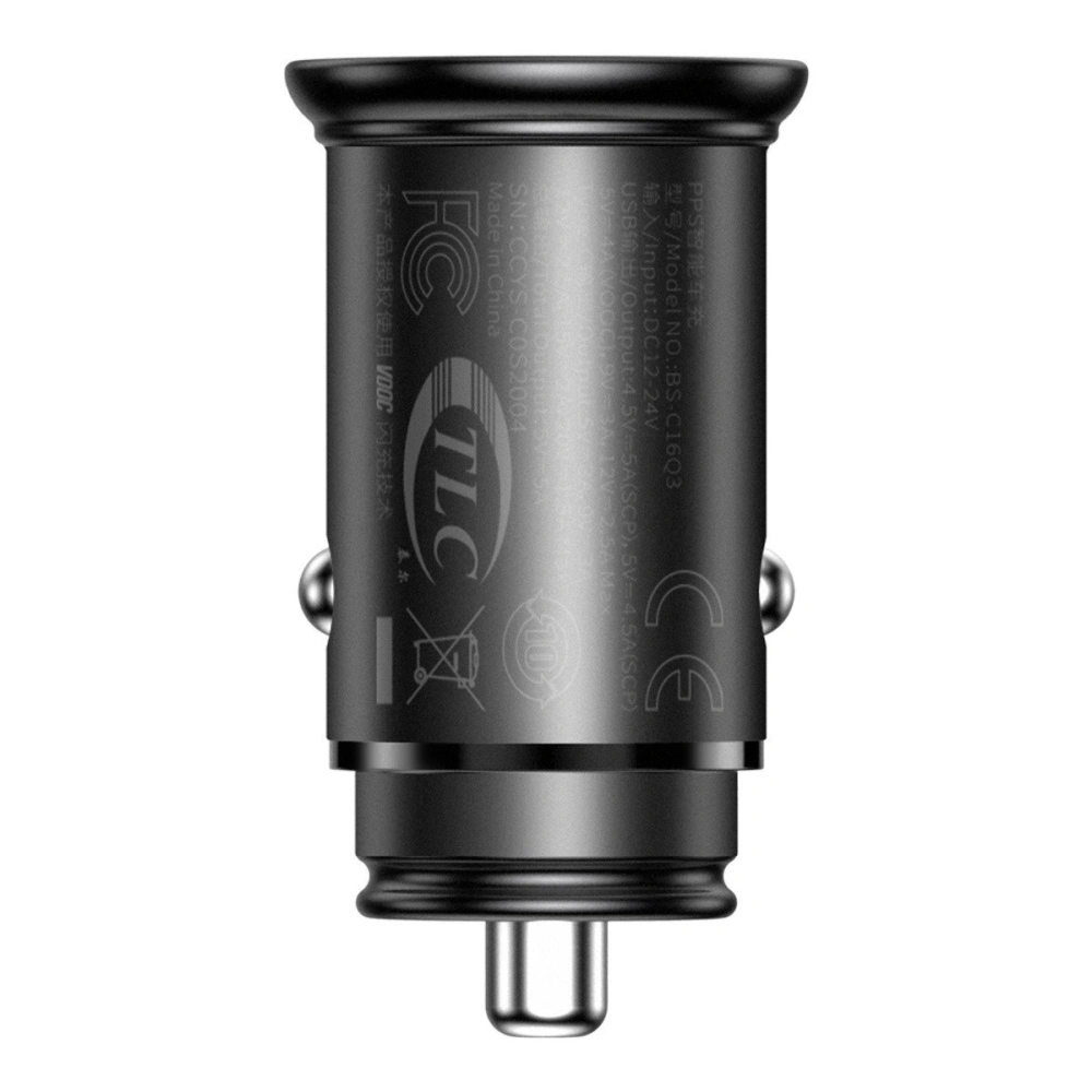 Hurtownia GSM - Auto nabíječka Baseus Circular Metal, QC 4.0 + PD 3.0, VOOC, SCP, AFC, MTK PE, 30W (černá) - BSU1598BLK - {ean13} - Hurt