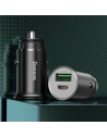 Wholesale Baseus Circular Metal PPS Quick Charger Car Charger 30W (Support VOOC) Black - BSU1598BLK - {ean13} - Hurt