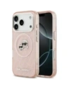 Etui Karl Lagerfeld IML Glitter Karl & Choupette Heads Logo MagSafe do Apple iPhone 17 Pro różowy