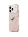 Etui Karl Lagerfeld IML Glitter Karl & Choupette Heads Logo MagSafe do Apple iPhone 17 Pro różowy