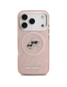 Etui Karl Lagerfeld IML Glitter Karl & Choupette Heads Logo MagSafe do Apple iPhone 17 Pro różowy