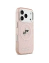 Etui Karl Lagerfeld IML Glitter Karl & Choupette Heads Logo MagSafe do Apple iPhone 17 Pro różowy